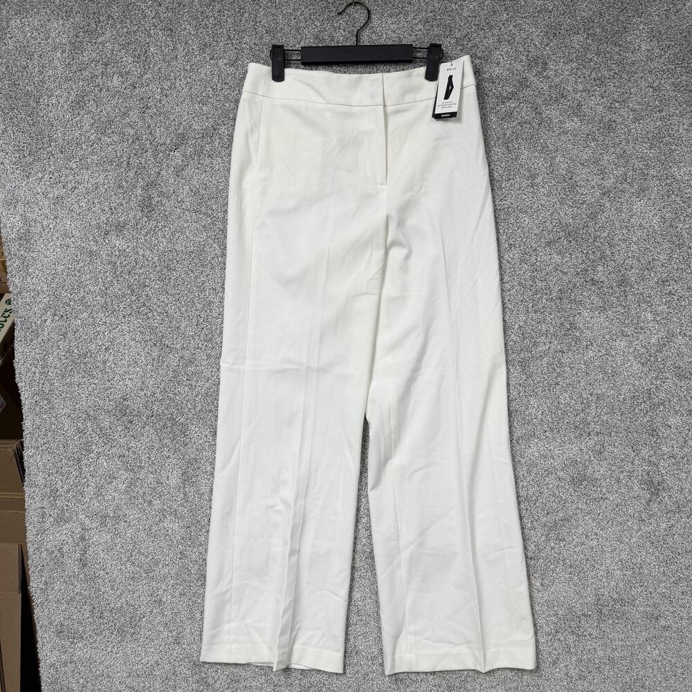 Chaus Amanda Wide Leg Dress Pants Womens 6 32x30 White Old Money High Waist NWT